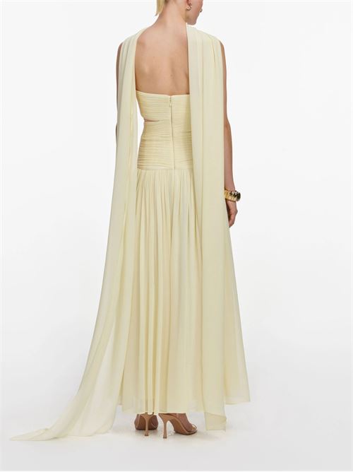 Midi dress with scarf SELF PORTRAIT | SS26265XYYELLOW